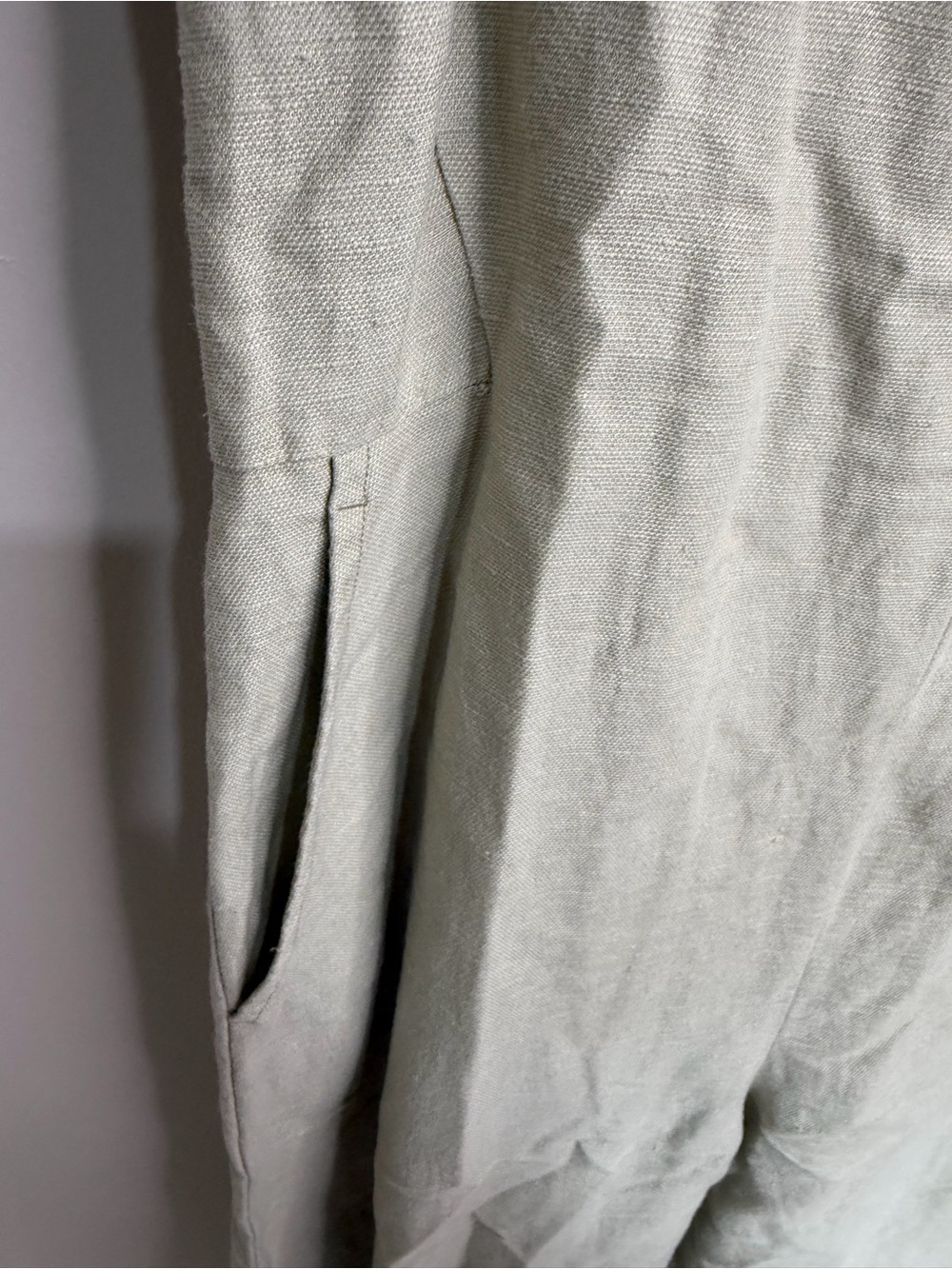 Club Monaco Light Olive Sleeveless V-Neck Wide-Leg Jumpsuit - Picture 7 of 13